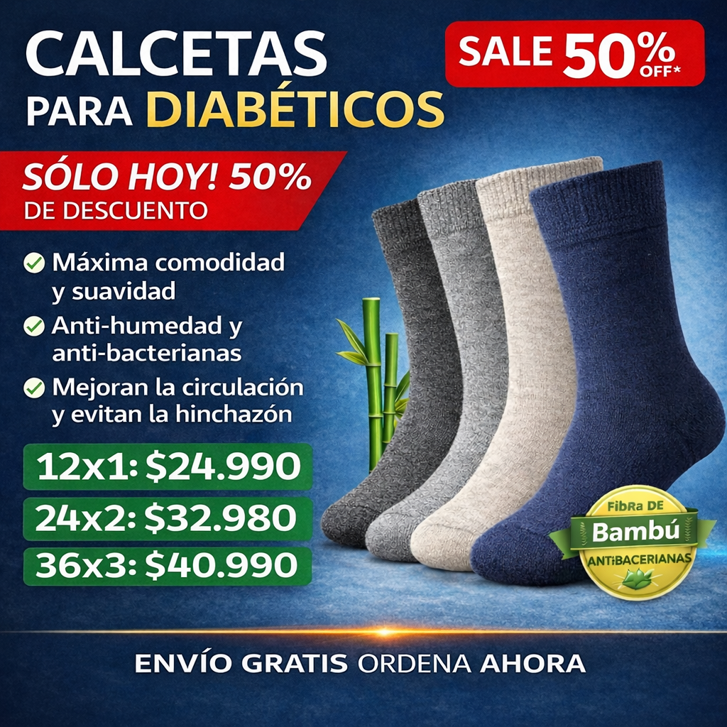 ¡OFERTA DE HOY!⌛CALCETINES PARA DIABETICOS PREMIUM 12 X 1 +ENVIO GRATIS🏡🚚