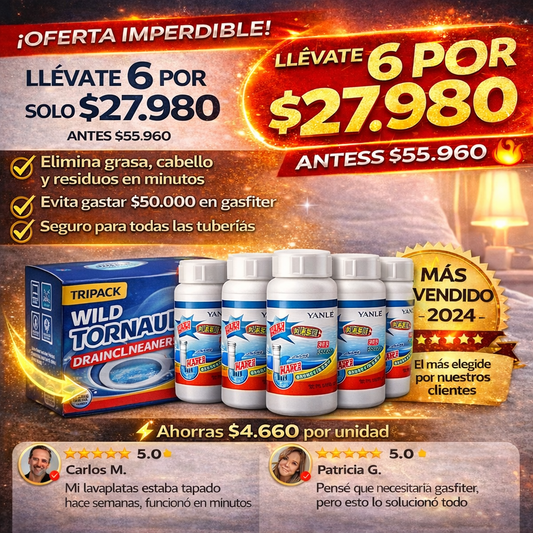 ¡OFERTA DE HOY!⌛ Polvos Destapa Cañerías 3x1 +ENVIO GRATIS🏡🚚