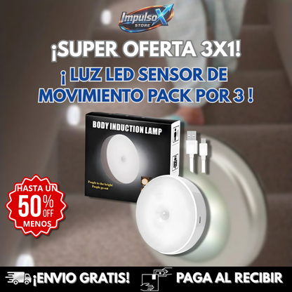 ¡OFERTA DE HOY!⌛ LUZ LED SENSOR DE MOVIMIENTO PACK POR 3 X 1+ENVIO GRATIS🏡🚚