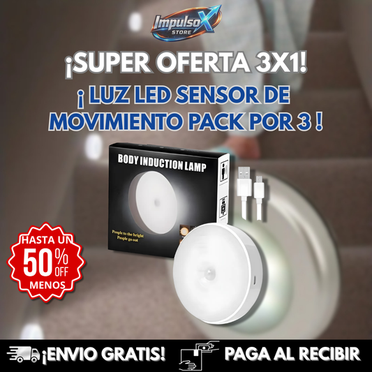 ¡OFERTA DE HOY!⌛ LUZ LED SENSOR DE MOVIMIENTO PACK POR 3 X 1+ENVIO GRATIS🏡🚚