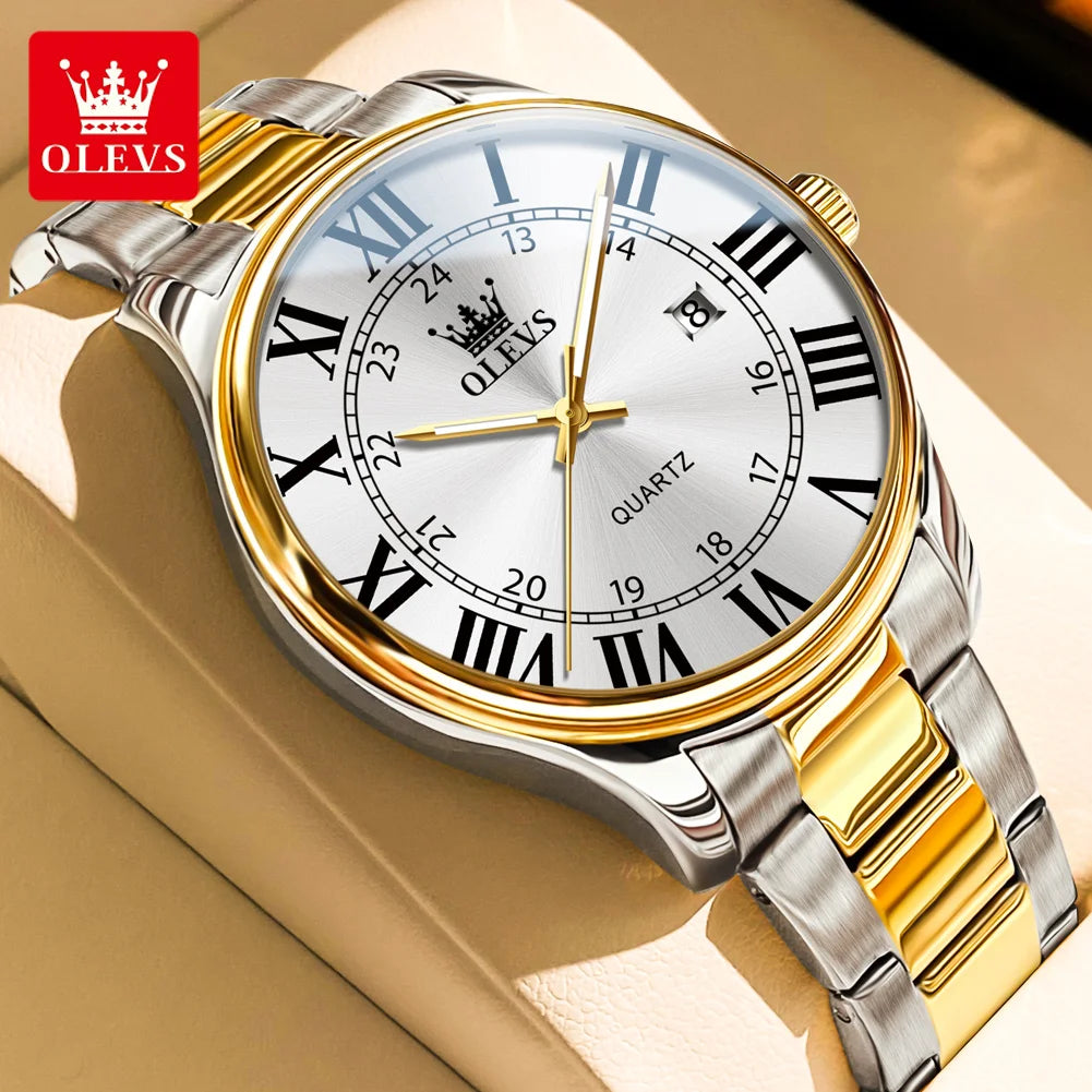Reloj dorado de hombre OLEVS resistente al agua
