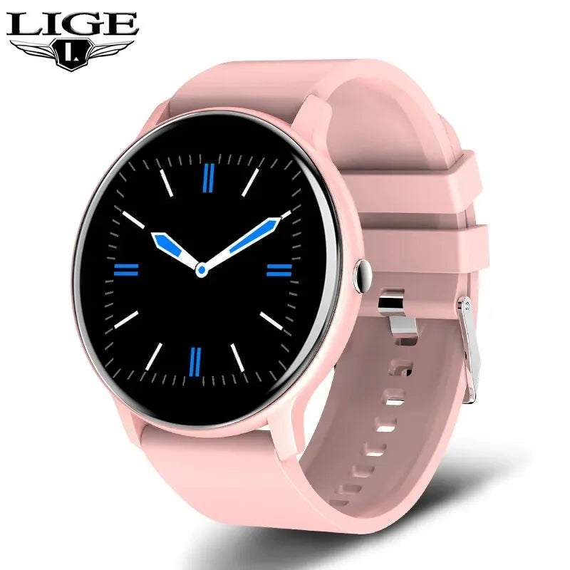 Reloj inteligente LIGE con pantalla táctil, resistente al agua