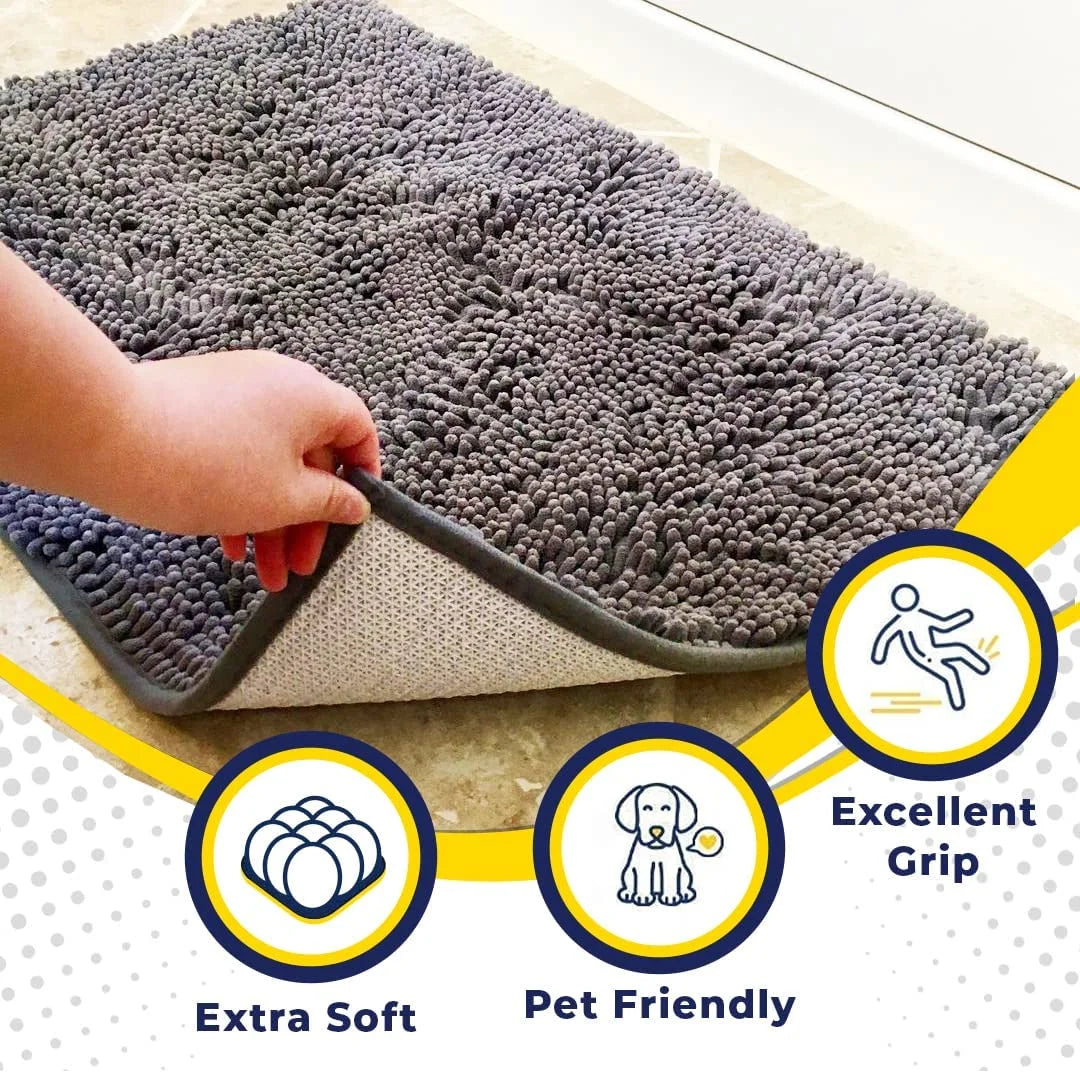 Alfombra de baño suave antideslizante de microfibra súper felpa