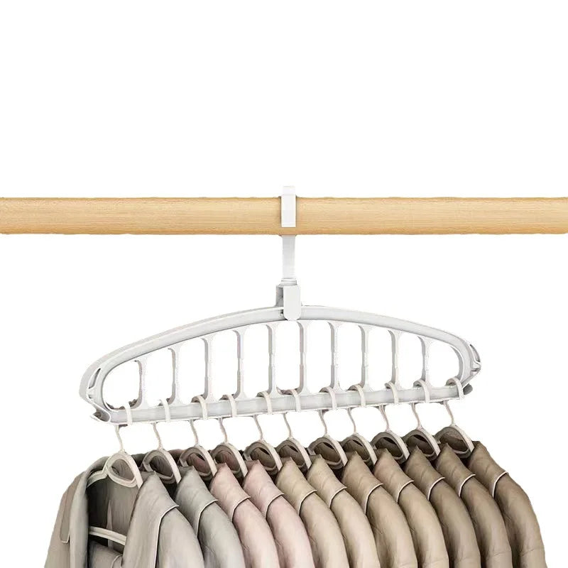 Colgador de ropa plegable giratorio con 11 agujeros de almacenamiento