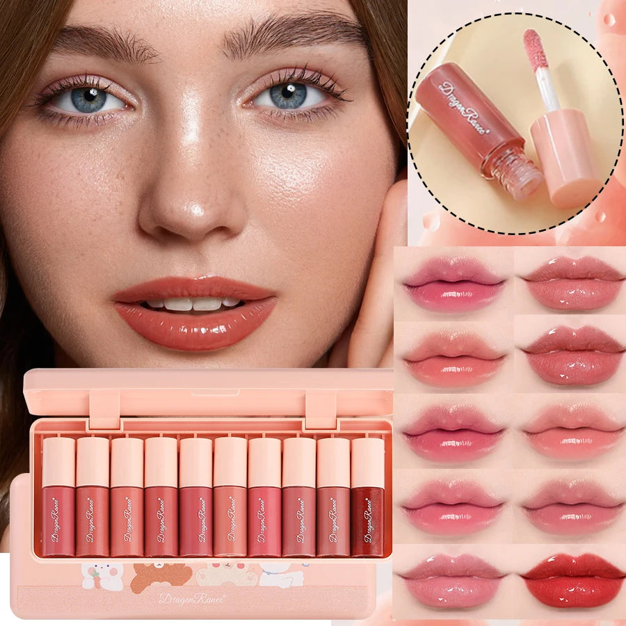 Juego de 10 piezas con brillo de labios