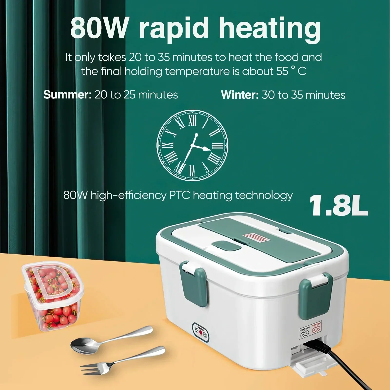 Fiambrera eléctrica, calentador de alimentos portátil