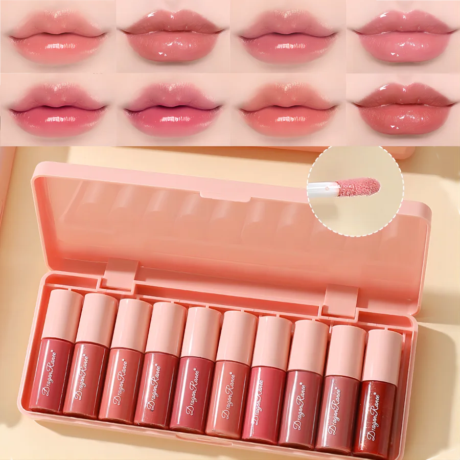 Juego de 10 piezas con brillo de labios