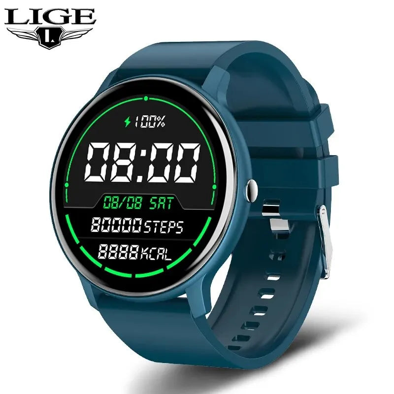Reloj inteligente LIGE con pantalla táctil, resistente al agua