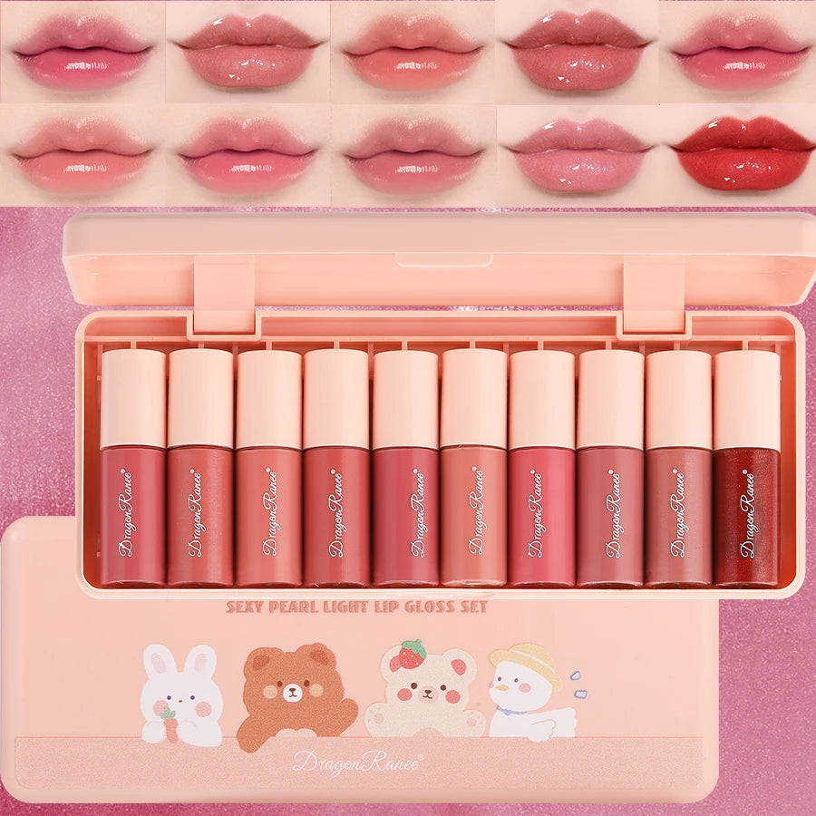 Juego de 10 piezas con brillo de labios