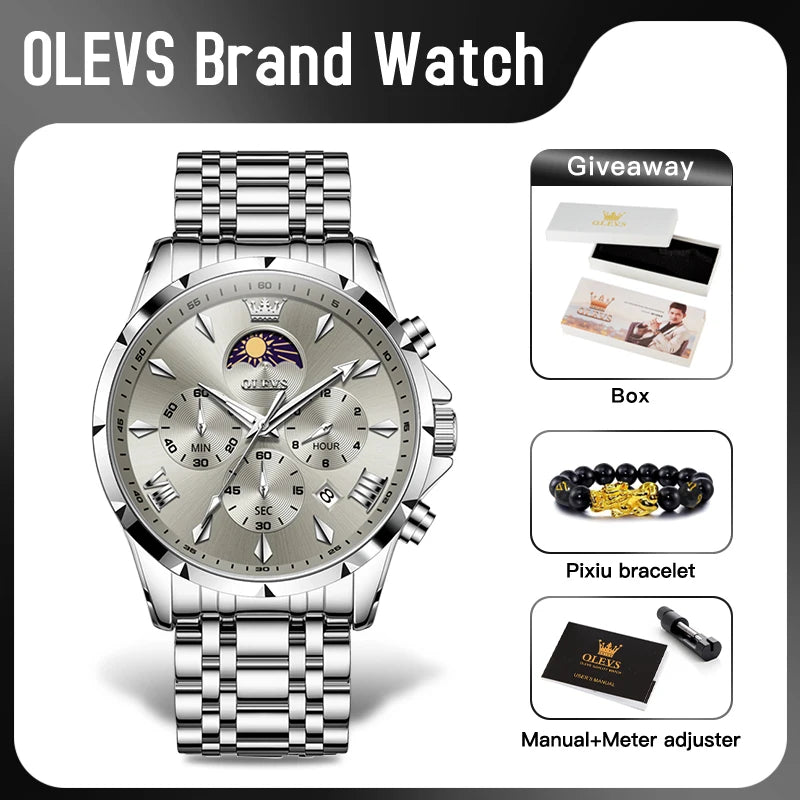 OLEVS 3653 reloj de cuarzo para hombre resistente al agua