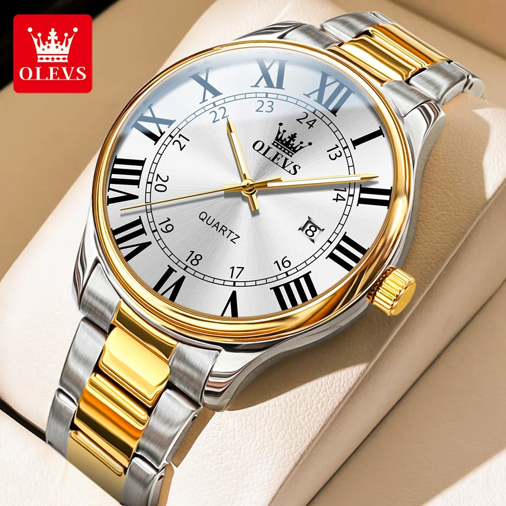 Reloj dorado de hombre OLEVS resistente al agua