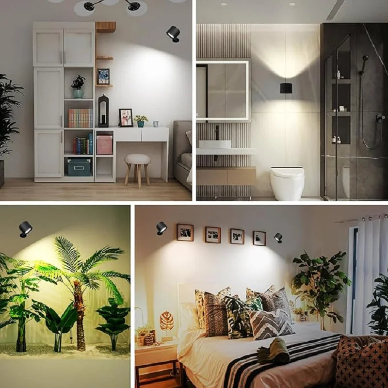LED lámpara de pared giratoria 360º inalámbricas para dormitorio