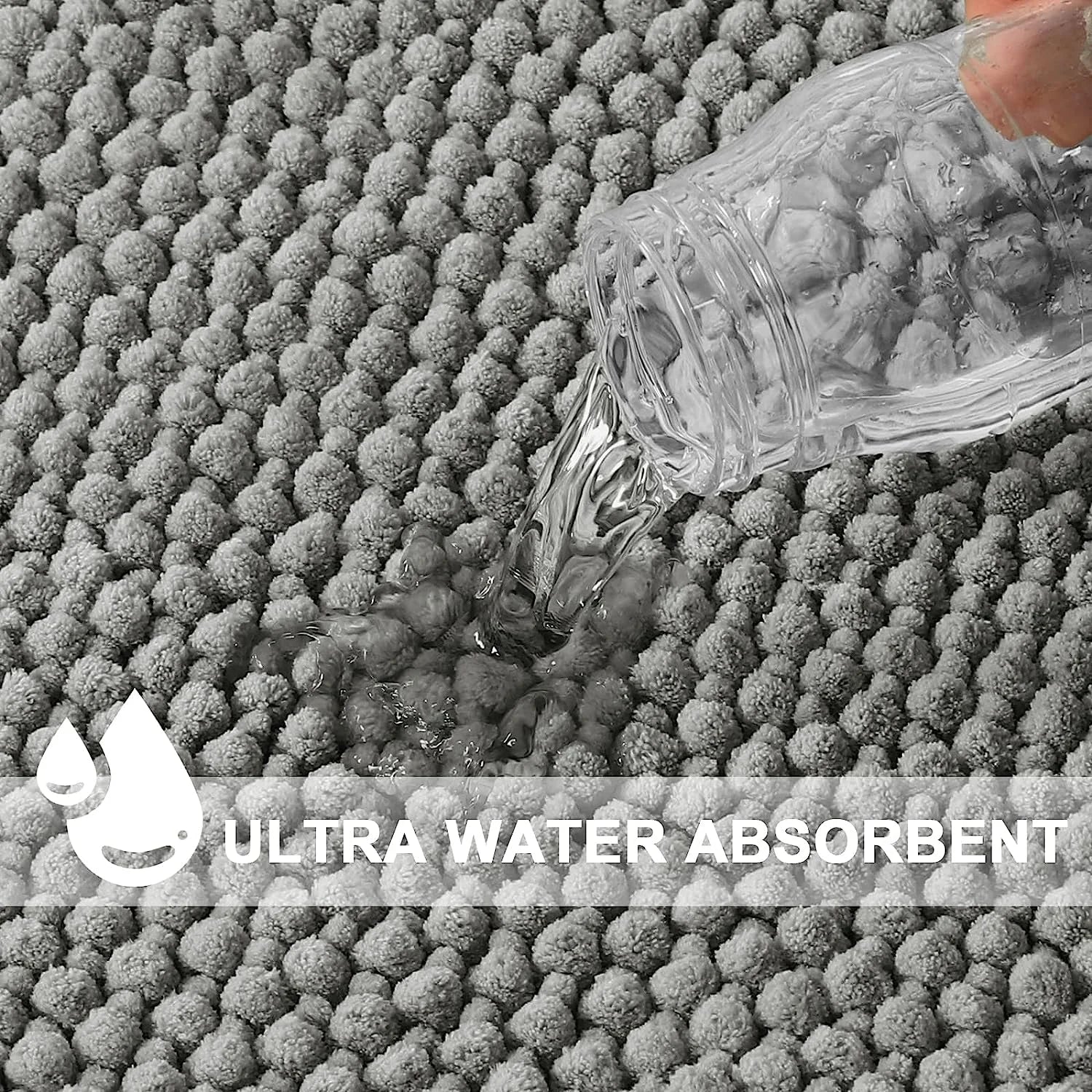 Alfombra de baño suave antideslizante de microfibra súper felpa
