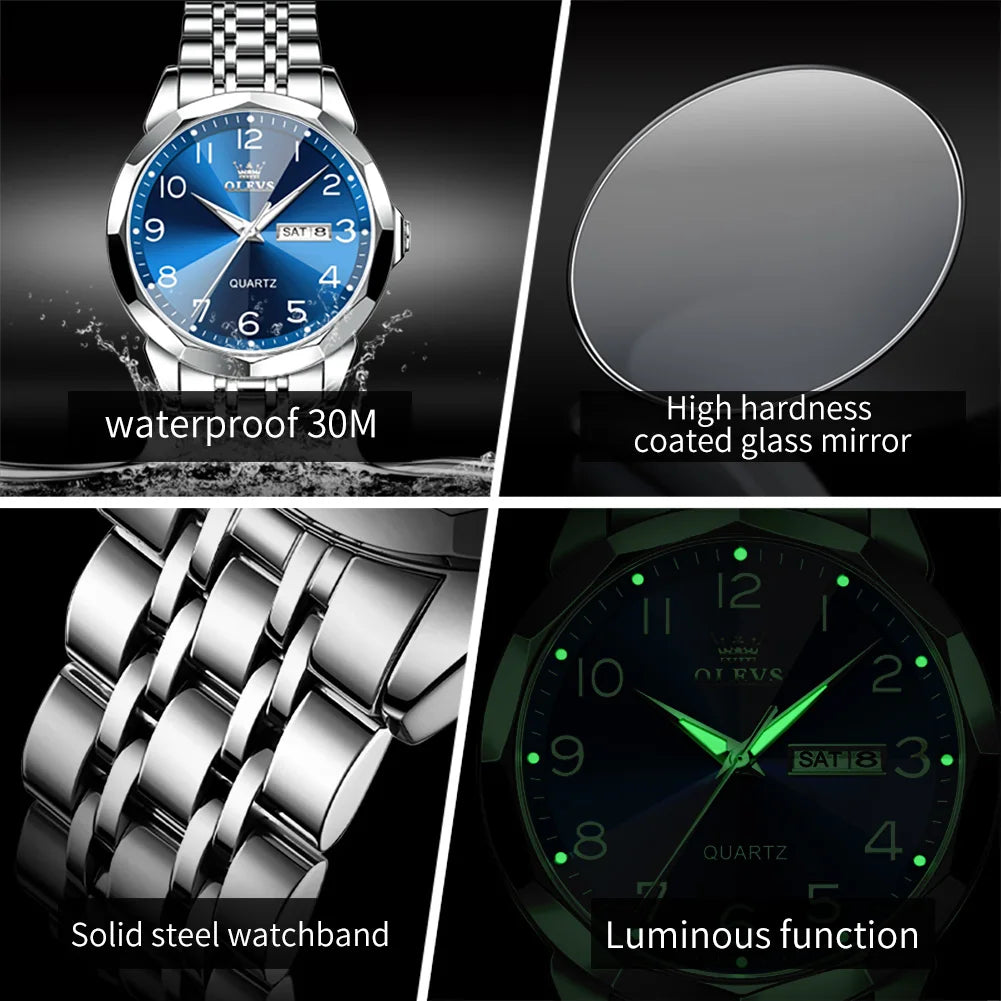 OLEVS reloj original resistentes al agua para hombre