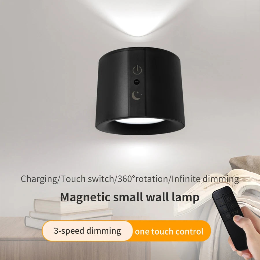 LED lámpara de pared giratoria 360º inalámbricas para dormitorio